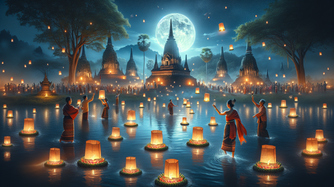 Das traditionelle Loy Krathong Fest in Thailand